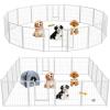 imageHealSmart Dog Playpen Indoor Puppy Playpen Indoor for Yard Camping 24quot Height 8 Panels Heavy Duty Dog Pen for PuppiesSmall Dogs BlackWhite