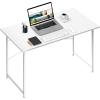 imageHealSmart Home Office Computer Brown Small Desk Modern Simple Style PC Table with Storage Bag 47 InchWhite