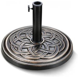 imageHealSmart 24Lbs Heavy Duty Umbrella Base Outdoor Round Patio Umbrella Stand for Lawn Deck Poolside BronzeRetroBronze
