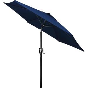 imageHealSmart 75ft Patio Umbrella with Push Button TiltCrank Outdoor Table Market Yard Umbrella 6 Sturdy Ribs for Garden Deck Backyard PoolDark Blue