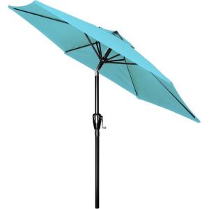 imageHealSmart 75ft Patio Umbrella with Push Button TiltCrank Outdoor Table Market Yard Umbrella 6 Sturdy Ribs for Garden Deck Backyard PoolTurquoise