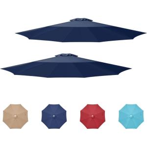 imageHealSmart 9 Patio Umbrella Replacement Canopy Cover with 8 Ribs Outdoor Table Market Yard Umbrellas2PDark Blue