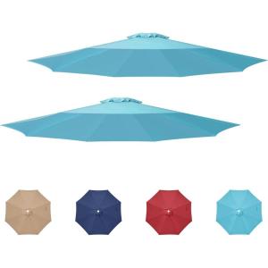 imageHealSmart 9 Patio Umbrella Replacement Canopy Cover with 8 Ribs Outdoor Table Market Yard Umbrellas2PTurquoise