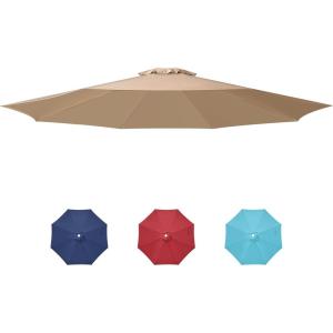 imageHealSmart 9 Patio Umbrella Replacement Canopy Cover with 8 Ribs Outdoor Table Market Yard UmbrellasTanCanopy