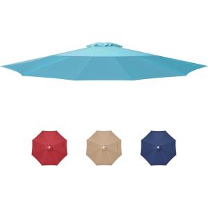 imageHealSmart 9 Patio Umbrella Replacement Canopy Cover with 8 Ribs Outdoor Table Market Yard UmbrellasTurquoiseCanopy