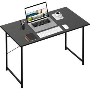 imageHealSmart Home Office Computer Brown Small Desk Modern Simple Style PC Table with Storage Bag 47 InchBlack