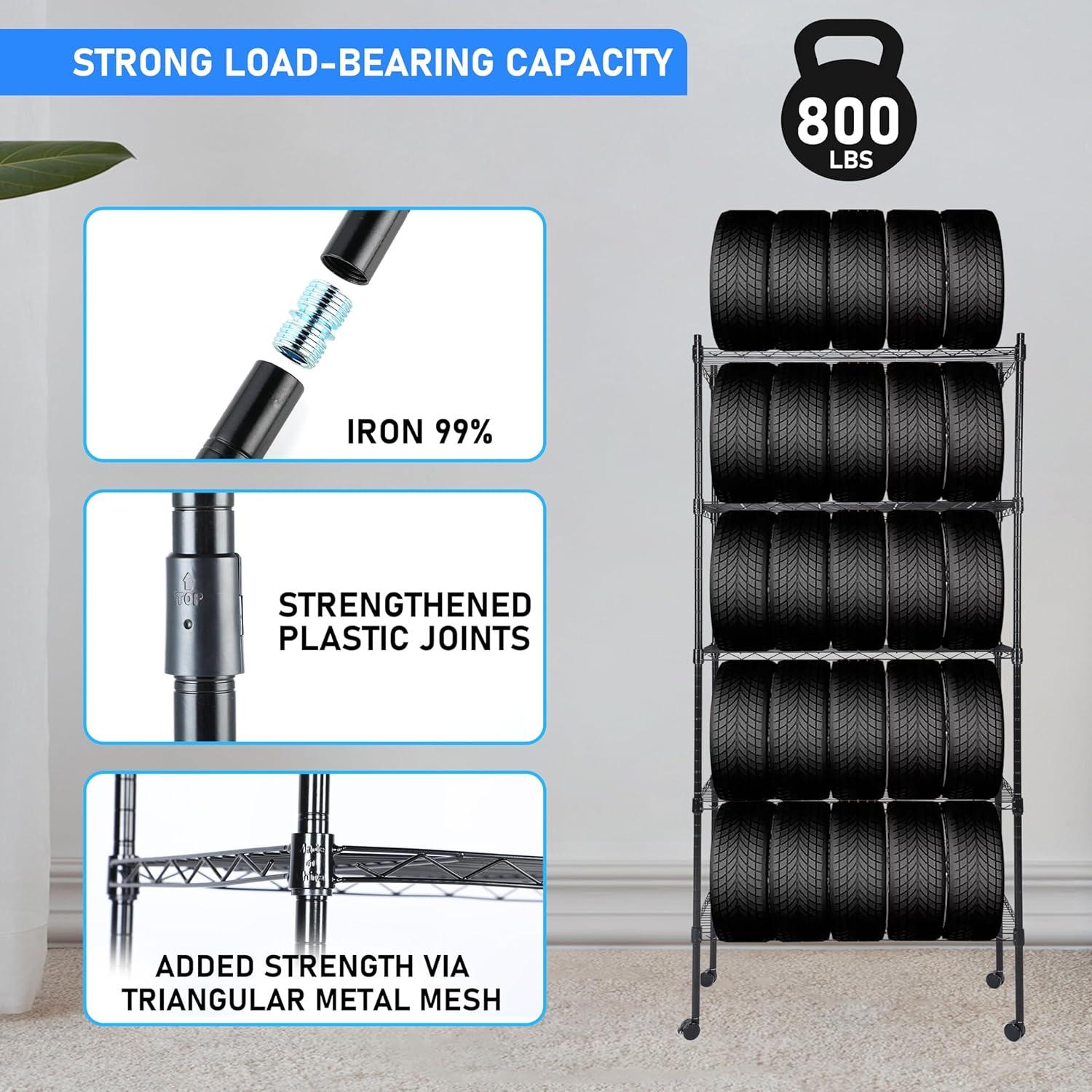 imageYSSOA HealSmart 2Tier Shelving Unit 15quot W x 138quot D x 15quot H Wire Metal Stackable Storage with Basket ChromeBlack