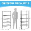 imageYSSOA HealSmart 2Tier Shelving Unit 15quot W x 138quot D x 15quot H Wire Metal Stackable Storage with Basket Chrome5tier