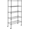 imageYSSOA HealSmart 2Tier Shelving Unit 15quot W x 138quot D x 15quot H Wire Metal Stackable Storage with Basket ChromeBlack