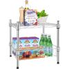 imageYSSOA HealSmart 2Tier Shelving Unit 15quot W x 138quot D x 15quot H Wire Metal Stackable Storage with Basket ChromeChrome