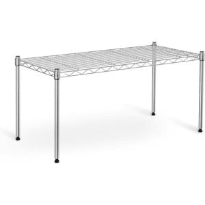 imageHealSmart 1Tier Shelving Unit 2992quot W x 1378quot D x 1496quot H Steel Organizer Wire Rack Chrome