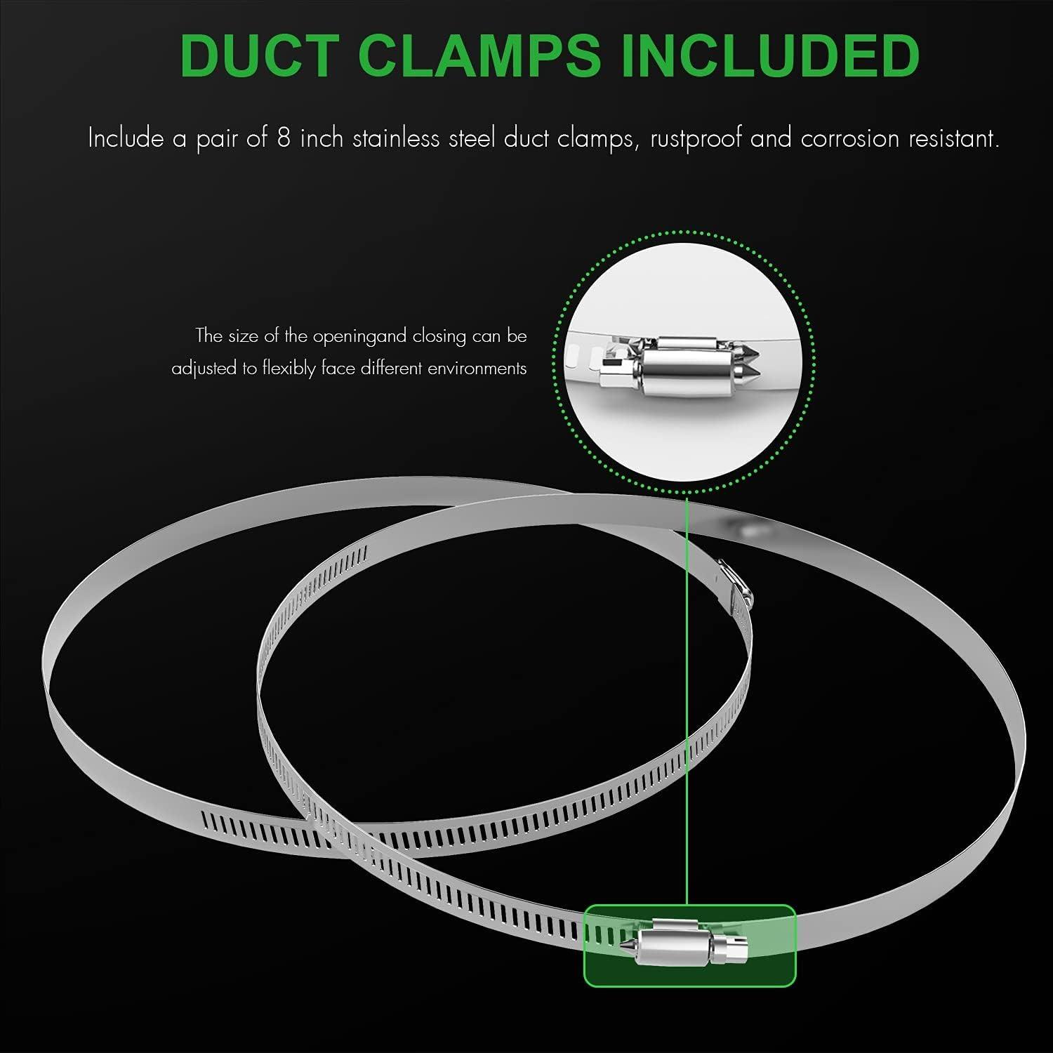 imageHealSmart 12quot 8 Ft Aluminum Ducting Flexible HeavyDuty FourLayer Protection with 2 Duct Clamps Dryer Vent Hose for Heating Cooling Ventilation and Exhaust Fan8 25 Ducting