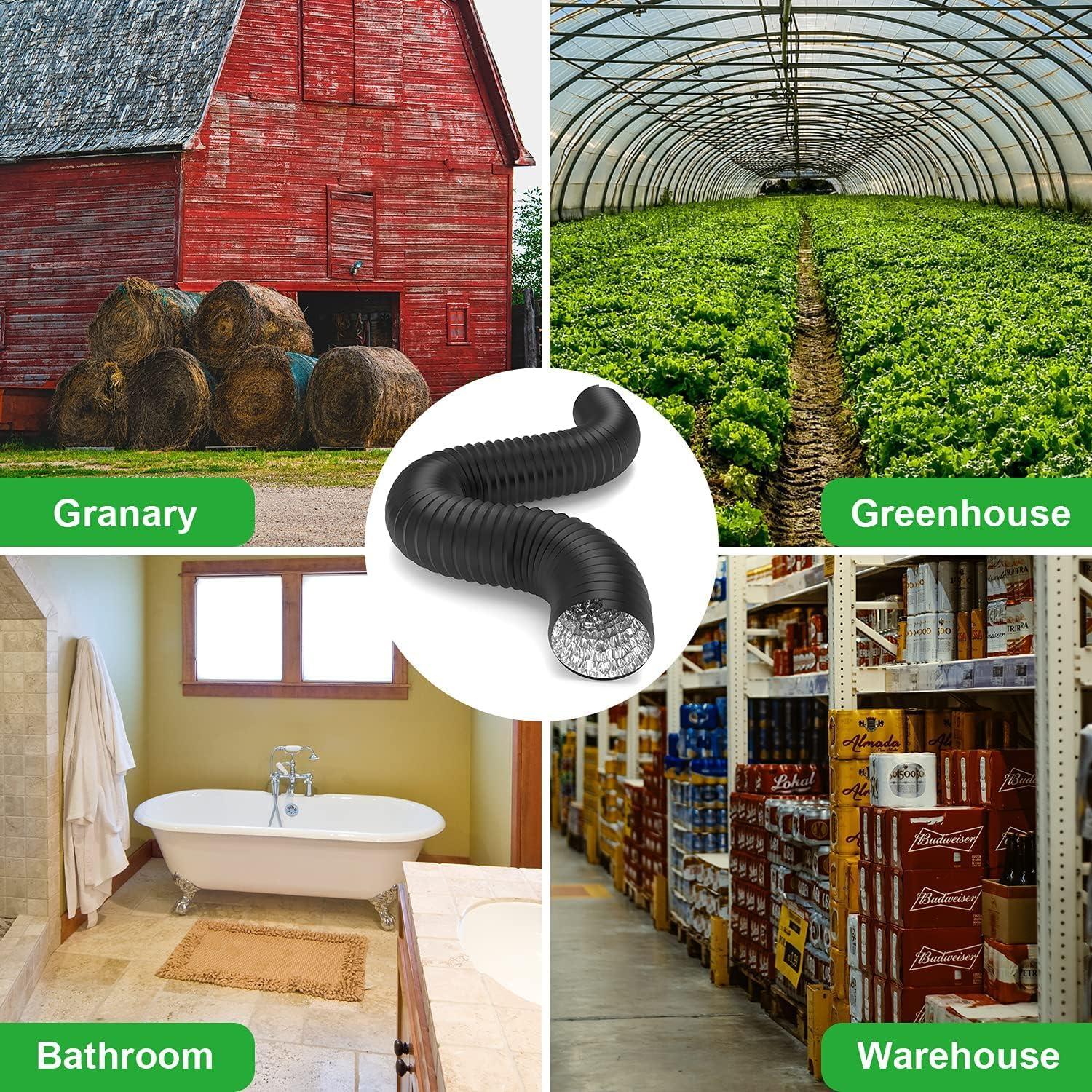 imageHealSmart 12quot 8 Ft Aluminum Ducting Flexible HeavyDuty FourLayer Protection with 2 Duct Clamps Dryer Vent Hose for Heating Cooling Ventilation and Exhaust Fan8 25 Ducting