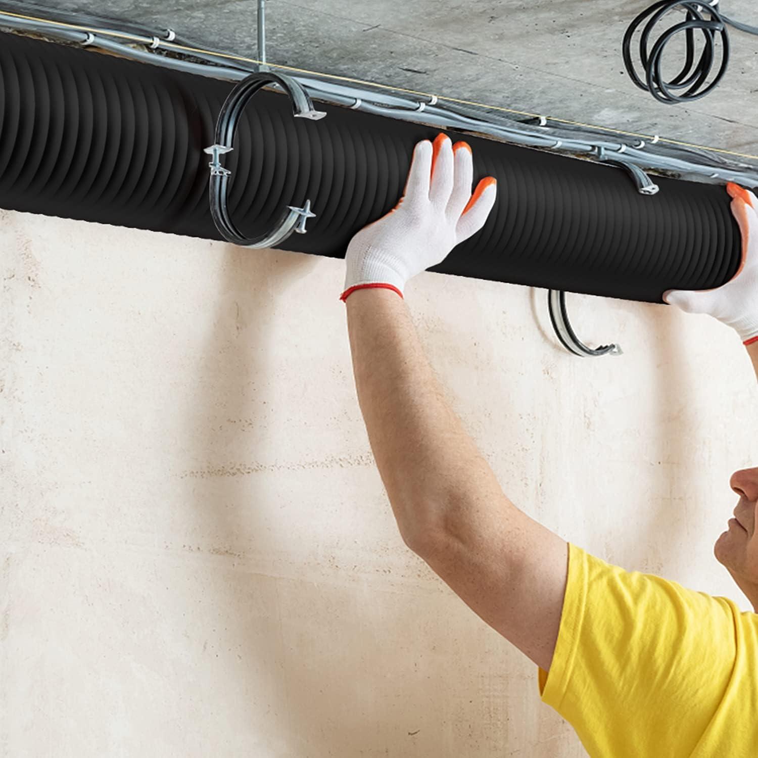 imageHealSmart 12quot 8 Ft Aluminum Ducting Flexible HeavyDuty FourLayer Protection with 2 Duct Clamps Dryer Vent Hose for Heating Cooling Ventilation and Exhaust Fan4 25 Ducting