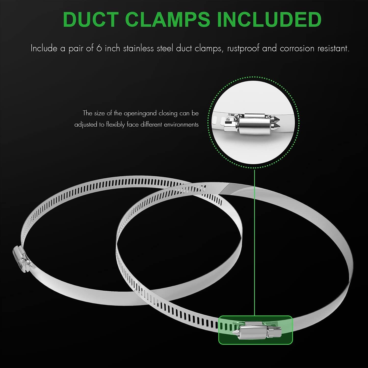 imageHealSmart 12quot 8 Ft Aluminum Ducting Flexible HeavyDuty FourLayer Protection with 2 Duct Clamps Dryer Vent Hose for Heating Cooling Ventilation and Exhaust Fan6 8 PVC2 Pcs