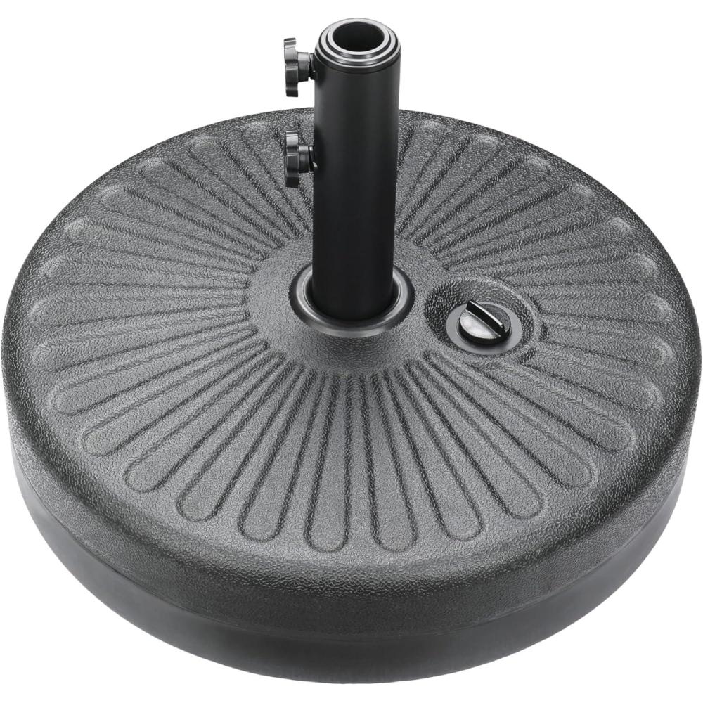 imageHealSmart 10ft Offset Hanging Patio Umbrella Cantilever Market Umbrellas with Crank ampamp Cross Base for Backyard Poolside Lawn and Garden TanBlackBase