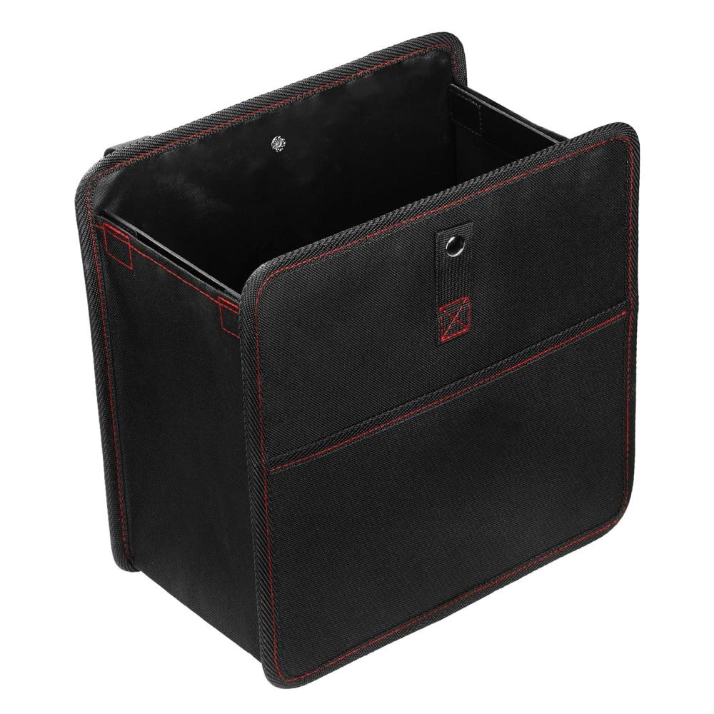 imageHealSmart Car Trash Can Waterproof Automotive Garbage Can with Adjustable Straps Portable and Collapsible Multipurpose Trash Bin for Car 3 Gallon Black3 Gallon