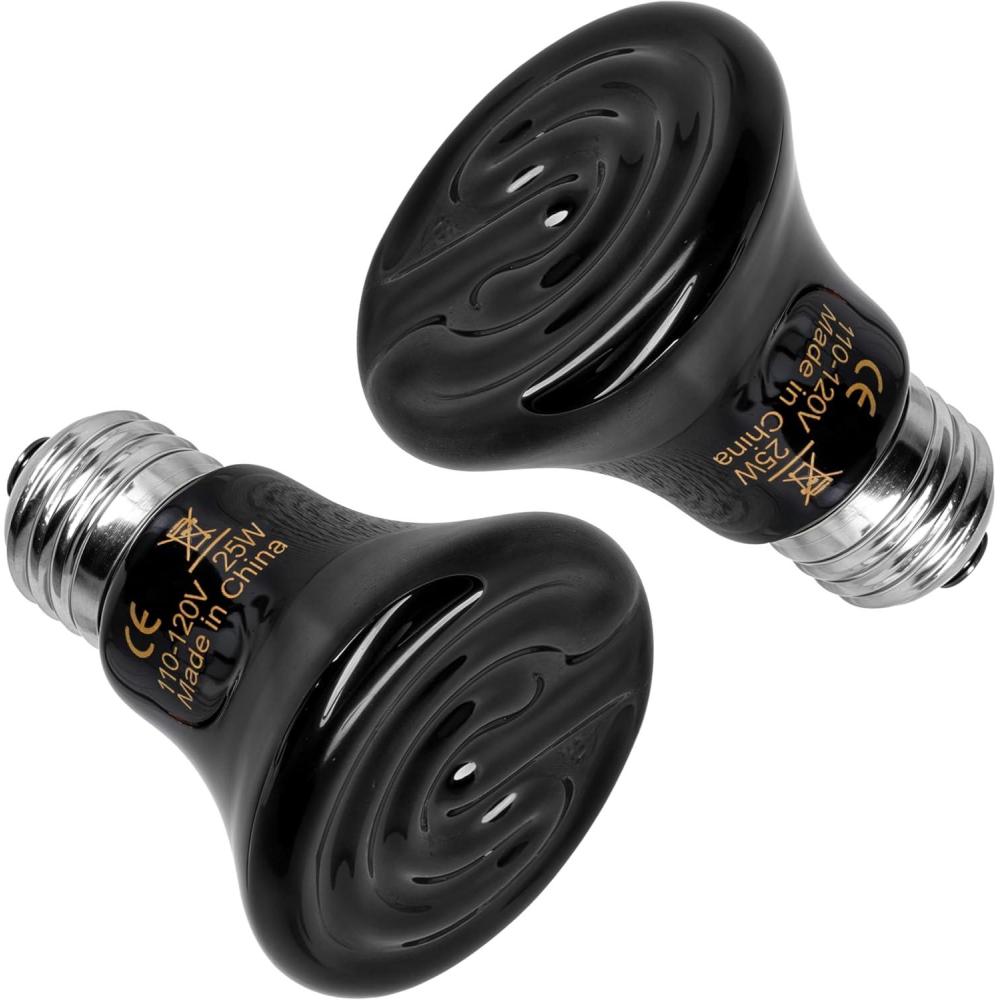 imageHealSmart Reptile Heat Lamp 150W 2Pack Ceramic Heat Emitter No Light Emitting Heat Bulbs for Amphibian Pet Brooder Coop Incubating Chicken Lizard Bearded Dragon Turtle Snake TerrariumD60mm 236