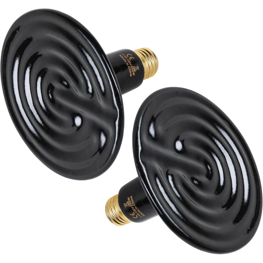 imageHealSmart Reptile Heat Lamp 150W 2Pack Ceramic Heat Emitter No Light Emitting Heat Bulbs for Amphibian Pet Brooder Coop Incubating Chicken Lizard Bearded Dragon Turtle Snake TerrariumD140mm 551