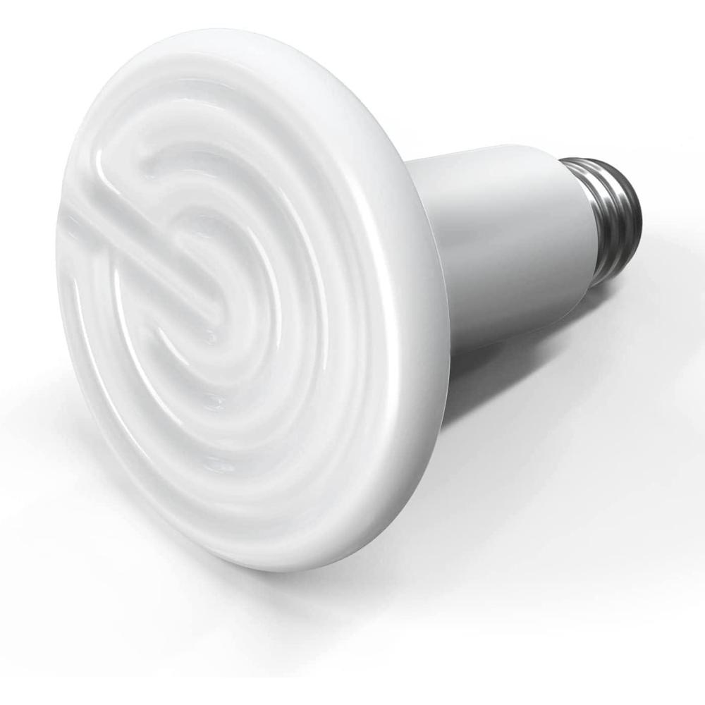 imageHealSmart Reptile Heat Lamp Bulb Ceramic Heat Emitter 100W No Light Emitting Brooder Coop Heater for Amphibian Pet ampamp Incubating Chicken Black1 Pcs White