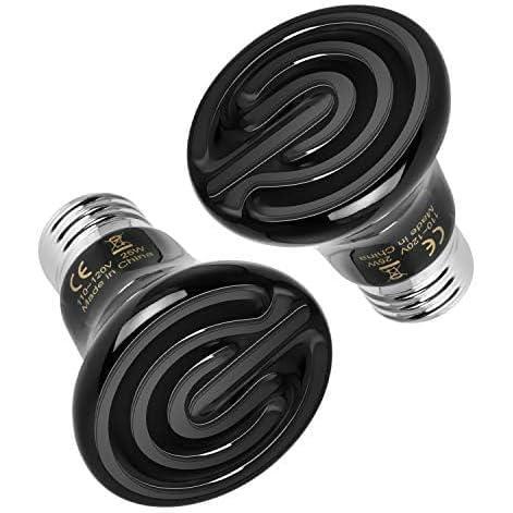 imageHealSmart Reptile Mini Heat Lamp 25W50W Ceramic Heat Emitter No Light Emitting Infrared Heat Bulbs for Amphibian Pet Brooder Coop Incubating Chicken