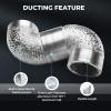 imageHealSmart 12quot 8 Ft Aluminum Ducting Flexible HeavyDuty FourLayer Protection with 2 Duct Clamps Dryer Vent Hose for Heating Cooling Ventilation and Exhaust Fan6 16 Ducting