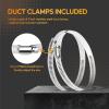 imageHealSmart 12quot 8 Ft Aluminum Ducting Flexible HeavyDuty FourLayer Protection with 2 Duct Clamps Dryer Vent Hose for Heating Cooling Ventilation and Exhaust Fan3 16 PVC
