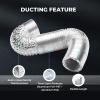 imageHealSmart 12quot 8 Ft Aluminum Ducting Flexible HeavyDuty FourLayer Protection with 2 Duct Clamps Dryer Vent Hose for Heating Cooling Ventilation and Exhaust Fan4 25 Ducting2 Pcs