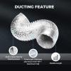 imageHealSmart 12quot 8 Ft Aluminum Ducting Flexible HeavyDuty FourLayer Protection with 2 Duct Clamps Dryer Vent Hose for Heating Cooling Ventilation and Exhaust Fan4 8 Ducting New