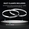 imageHealSmart 12quot 8 Ft Aluminum Ducting Flexible HeavyDuty FourLayer Protection with 2 Duct Clamps Dryer Vent Hose for Heating Cooling Ventilation and Exhaust Fan6 16 Ducting