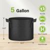 imageHealSmart Plant Grow Bags 7 Gallon Tomoato Planter Pots 5Pack with Handles Aeration Nonwoven Fabric Heavy Duty Gardening Planter for Vegetable Herbs and Flowers Black 2024 VersionBlack  5 Pack New
