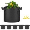 imageHealSmart Plant Grow Bags 7 Gallon Tomoato Planter Pots 5Pack with Handles Aeration Nonwoven Fabric Heavy Duty Gardening Planter for Vegetable Herbs and Flowers Black 2024 VersionBlack  5 Pack New