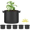 imageHealSmart Plant Grow Bags 7 Gallon Tomoato Planter Pots 5Pack with Handles Aeration Nonwoven Fabric Heavy Duty Gardening Planter for Vegetable Herbs and Flowers Black 2024 VersionBlack  5 Pack New