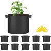 imageHealSmart Plant Grow Bags 7 Gallon Tomoato Planter Pots 5Pack with Handles Aeration Nonwoven Fabric Heavy Duty Gardening Planter for Vegetable Herbs and Flowers Black 2024 VersionBlack  10 Pack New