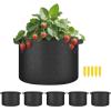 imageHealSmart Plant Grow Bags 7 Gallon Tomoato Planter Pots 5Pack with Handles Aeration Nonwoven Fabric Heavy Duty Gardening Planter for Vegetable Herbs and Flowers Black 2024 VersionBlack  5 Pack New