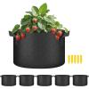 imageHealSmart Plant Grow Bags 7 Gallon Tomoato Planter Pots 5Pack with Handles Aeration Nonwoven Fabric Heavy Duty Gardening Planter for Vegetable Herbs and Flowers Black 2024 VersionBlack  5 Pack New