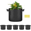 imageHealSmart Plant Grow Bags 7 Gallon Tomoato Planter Pots 5Pack with Handles Aeration Nonwoven Fabric Heavy Duty Gardening Planter for Vegetable Herbs and Flowers Black 2024 VersionBlack  5 Pack New