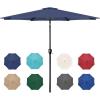 imageHealSmart 2pcs 9ft Patio Umbrella with Push Button TiltCrank Outdoor Table Market Yard Umbrella with 8 Sturdy Ribs for Garden Backyard Deck Pool RedDark Blue