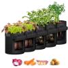 imageHealSmart 5Pack 5Gallon Potato Grow Bags Planter Pots with Handle Access Flap and Visual Window Easy to Harvest Thickened NonWoven Aeration Fabric Container for Tomato Carrot FruitsBlack