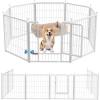 imageHealSmart 6 Panel 24quot Plastic Dog Playpen Folding ampamp Portable Pet Playpen for Indoor ampamp Outdoor Use Safe ampamp Secure Fence Ideal for Small to Medium Dogs BlackWhite