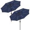 imageHealSmart 75ft Patio Umbrella with Push Button TiltCrank Outdoor Table Market Yard Umbrella 6 Sturdy Ribs for Garden Deck Backyard Pool9ftLEDDark Blue2P