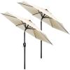 imageHealSmart 75ft Patio Umbrella with Push Button TiltCrank Outdoor Table Market Yard Umbrella 6 Sturdy Ribs for Garden Deck Backyard PoolCreamy White2P