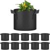 imageHealSmart Plant Grow Bags 5 Gallon Tomoato Planter Pots 5Pack with Handles Aeration Nonwoven Fabric Heavy Duty Gardening Planter for Vegetable Herbs and Flowers BlackBlack  10 Pack