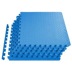 imageHealSmart  Inch Puzzle Exercise Mat HighDensity EVA Foam Floor Tiles for Home Gym Workout Equipment Protective Floor Padding ampamp Kids Play Areas Black 24 Sq Ft  6 TilesBlue34 Thick