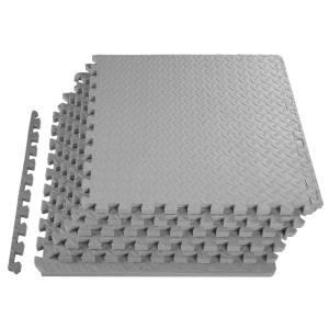imageHealSmart  Inch Puzzle Exercise Mat HighDensity EVA Foam Floor Tiles for Home Gym Workout Equipment Protective Floor Padding ampamp Kids Play Areas Black 24 Sq Ft  6 TilesGrey34 Thick