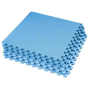 imageHealSmart  Inch Puzzle Exercise Mat HighDensity EVA Foam Floor Tiles for Home Gym Workout Equipment Protective Floor Padding ampamp Kids Play Areas Black 24 Sq Ft  6 TilesBlue12 Thick