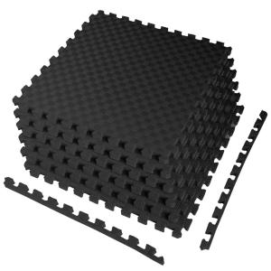 imageHealSmart  Inch Puzzle Exercise Mat HighDensity EVA Foam Floor Tiles for Home Gym Workout Equipment Protective Floor Padding ampamp Kids Play Areas Black 24 Sq Ft  6 TilesBlack1 Thick
