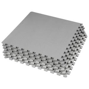 imageHealSmart  Inch Puzzle Exercise Mat HighDensity EVA Foam Floor Tiles for Home Gym Workout Equipment Protective Floor Padding ampamp Kids Play Areas Black 24 Sq Ft  6 TilesGrey12 Thick