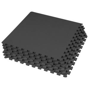 imageHealSmart  Inch Puzzle Exercise Mat HighDensity EVA Foam Floor Tiles for Home Gym Workout Equipment Protective Floor Padding ampamp Kids Play Areas Black 24 Sq Ft  6 TilesBlack12 Thick