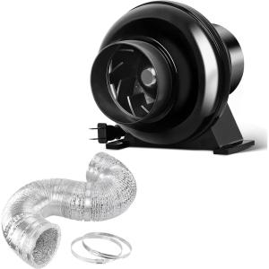 imageHealSmart 12quot 8 Ft Aluminum Ducting Flexible HeavyDuty FourLayer Protection with 2 Duct Clamps Dryer Vent Hose for Heating Cooling Ventilation and Exhaust Fan4 FanDucting